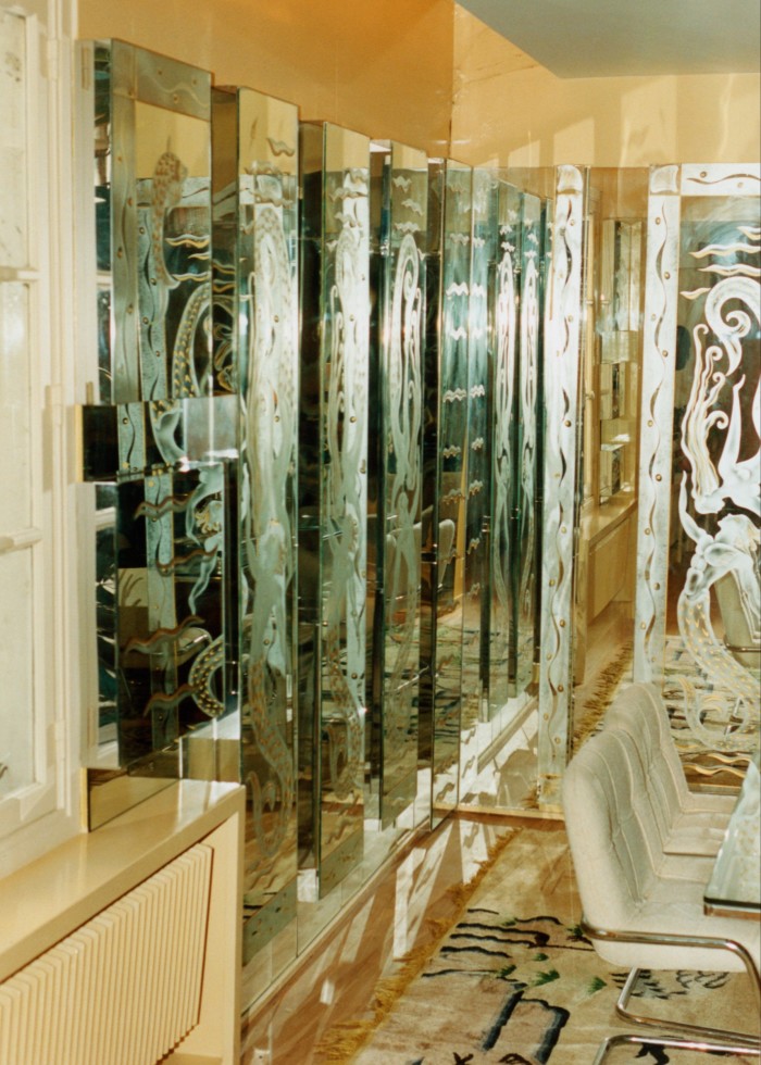 His mirrored doors that once belonged to Madame Claude