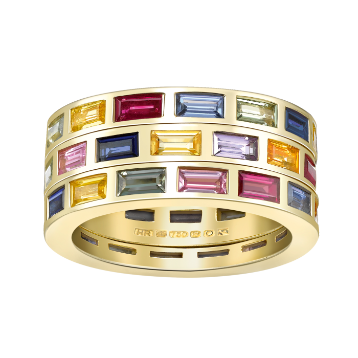 Hattie Rickards 18ct gold, multicoloured sapphire and ruby Rubix ring, £12,550