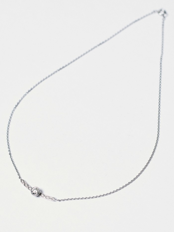 Prentice’s self-set diamond pendant