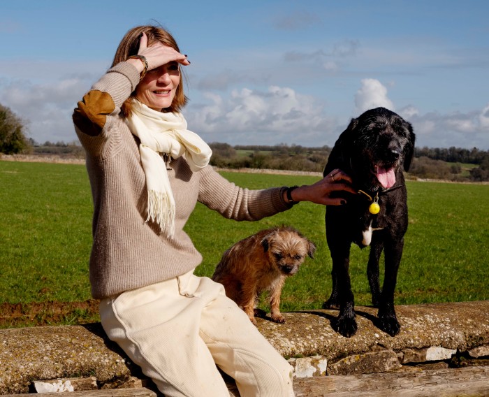 Sykes with her dogs