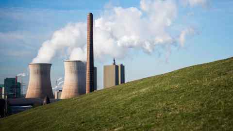 Steam and exhaust rise from the steel power station HKM Huettenwerke Krupp Mannesmann GmbH