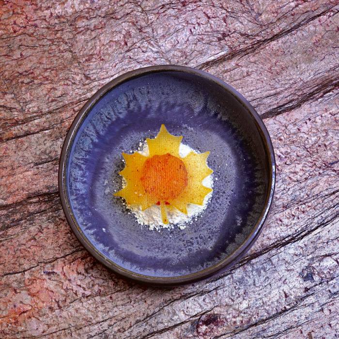 Dry-aged persimmon and kaymak snow at Turk