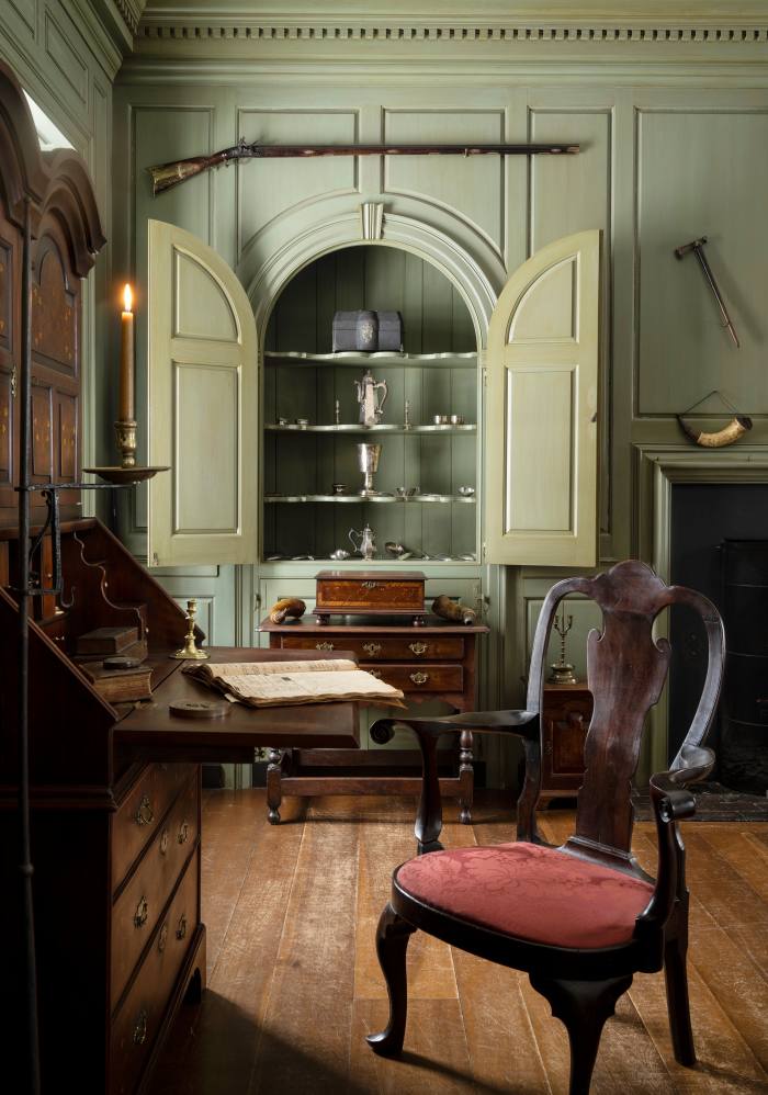 William K du Pont’s study, from which many items can be found at Sotheby’s Americana Week