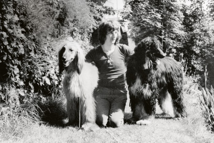 Smith with his dogs, Homer and Lancelot