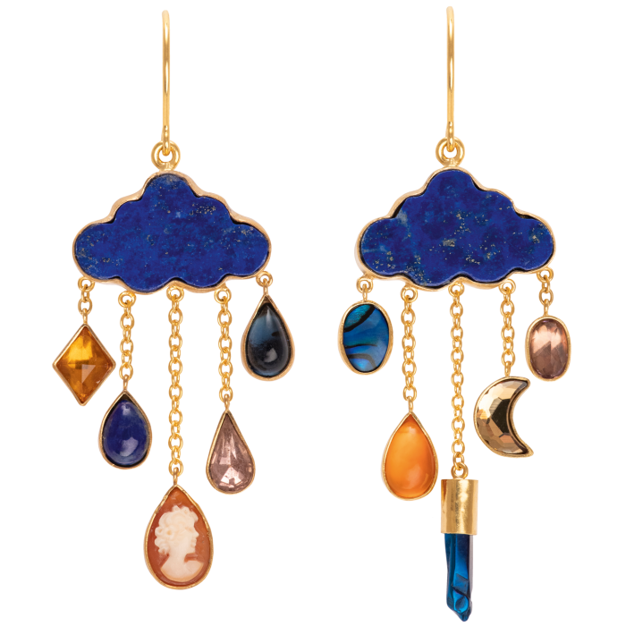 Grainne Morton Cloud and Rain Chain Drop earrings, £550 