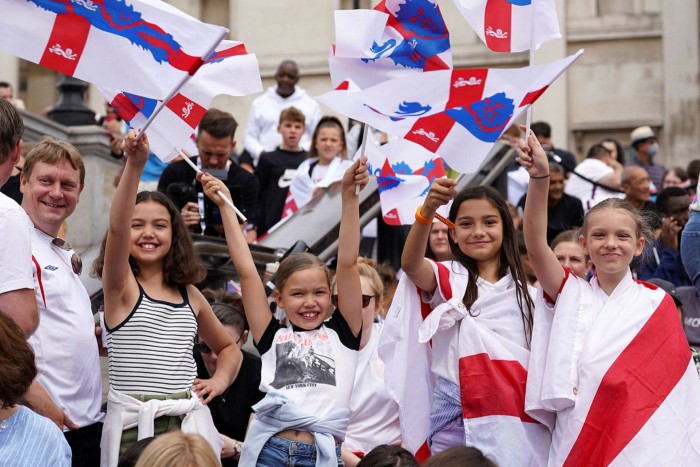 England fans celebrate at Trafalgar Square