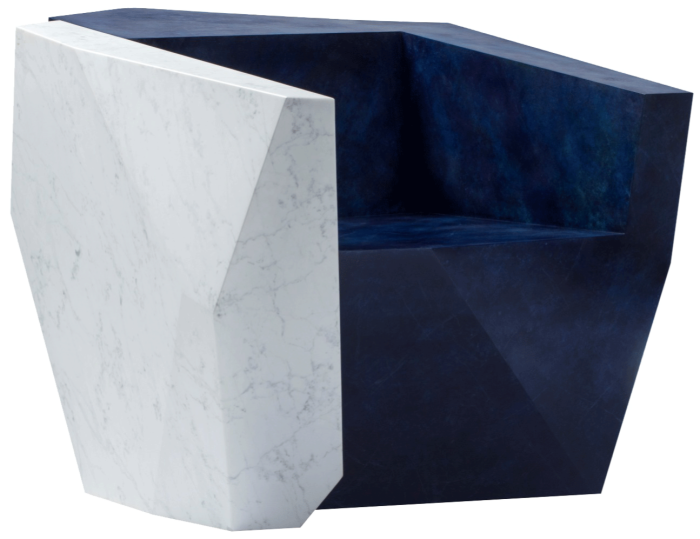Libeskind for David Gill Gallery marble and patinated bronze Elemental Split Unit armchair, price on request