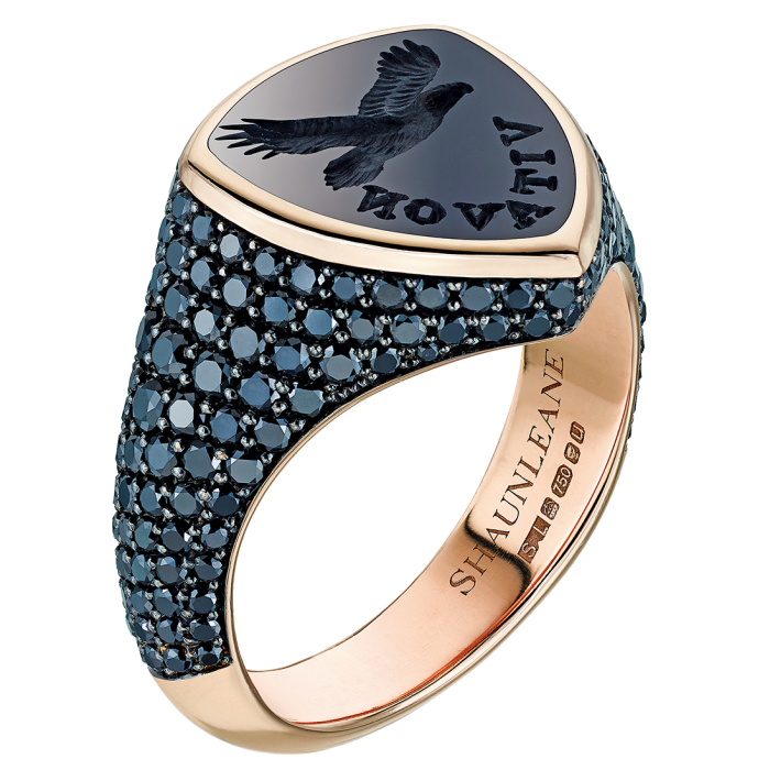 Shaun Leane rose-gold, diamond and onyx Signet ring, POA