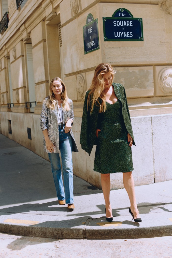 Julie de Libran (left) with her friend and muse Sonia Sieff, photographed in Paris