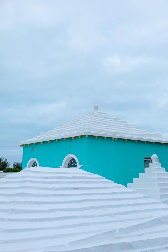 Bermuda’s pastel-coloured houses topped with the island’s distinctive white, stepped-roof design