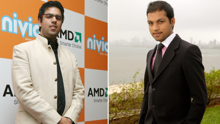 Sachin Dev Duggal, left, in 2007 when he was CEO of Nivio. Saurabh Dhoot (right), former director of a Videocon subsidiary