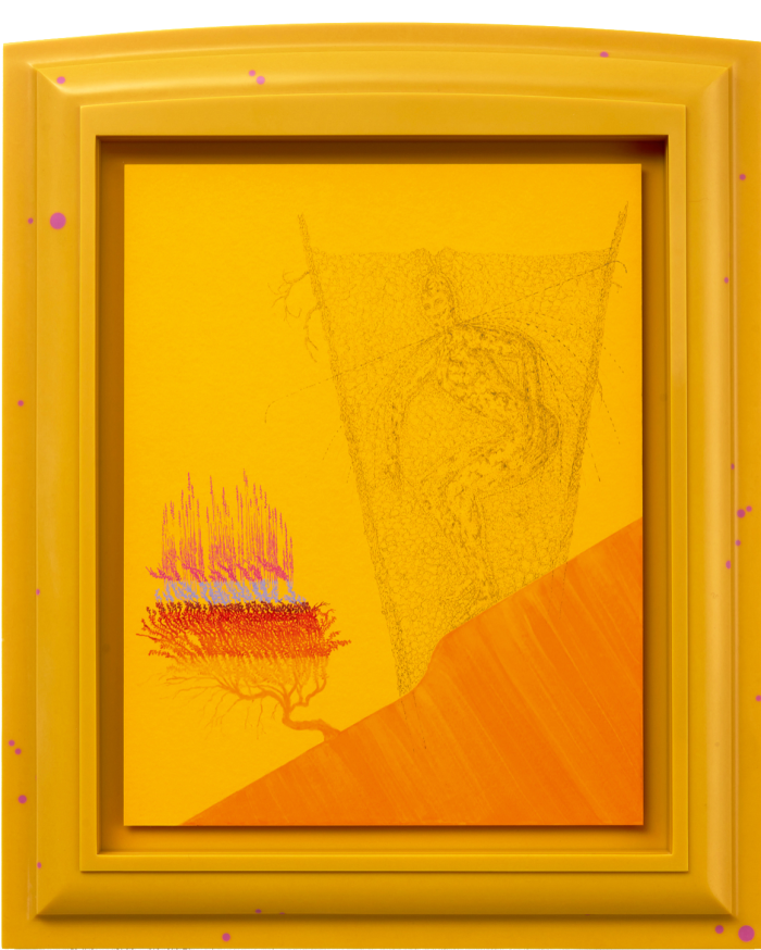 Y Predator, 2020, by Matthew Barney, in a polyurethane frame