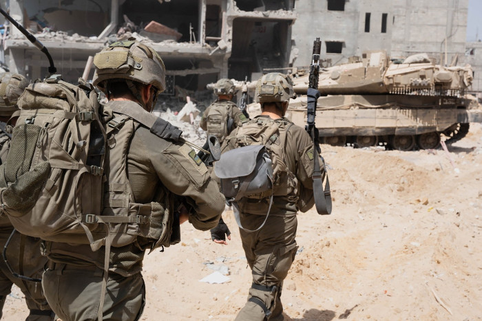 Israeli soldiers during military operations in the Gaza Strip