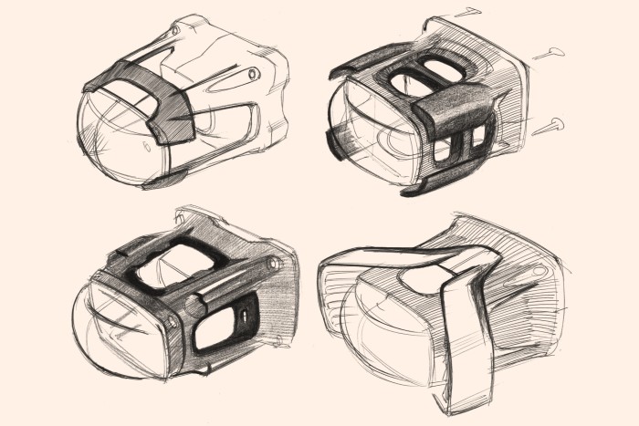 Sketches of the 3D-printed Valkyrie headlamp