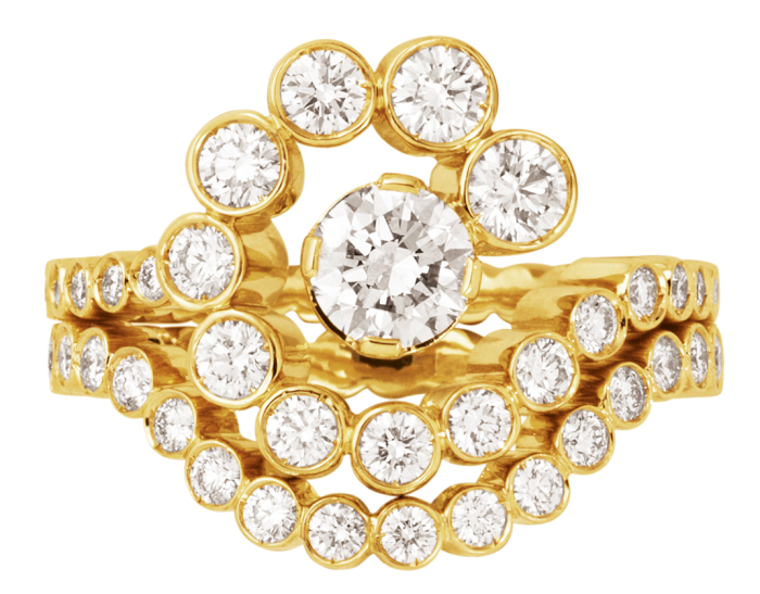 Sophie Bille Brahe gold and diamond Escargot de Diamant, €19,500, and Cher Escargot rings, €6,000