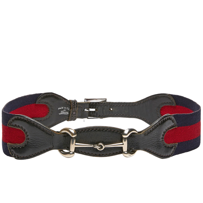 1960s web and horsebit hardware leather belt
