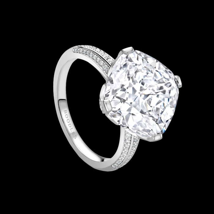 4. A Boodles ring with 8.36ct cushion-cut diamond