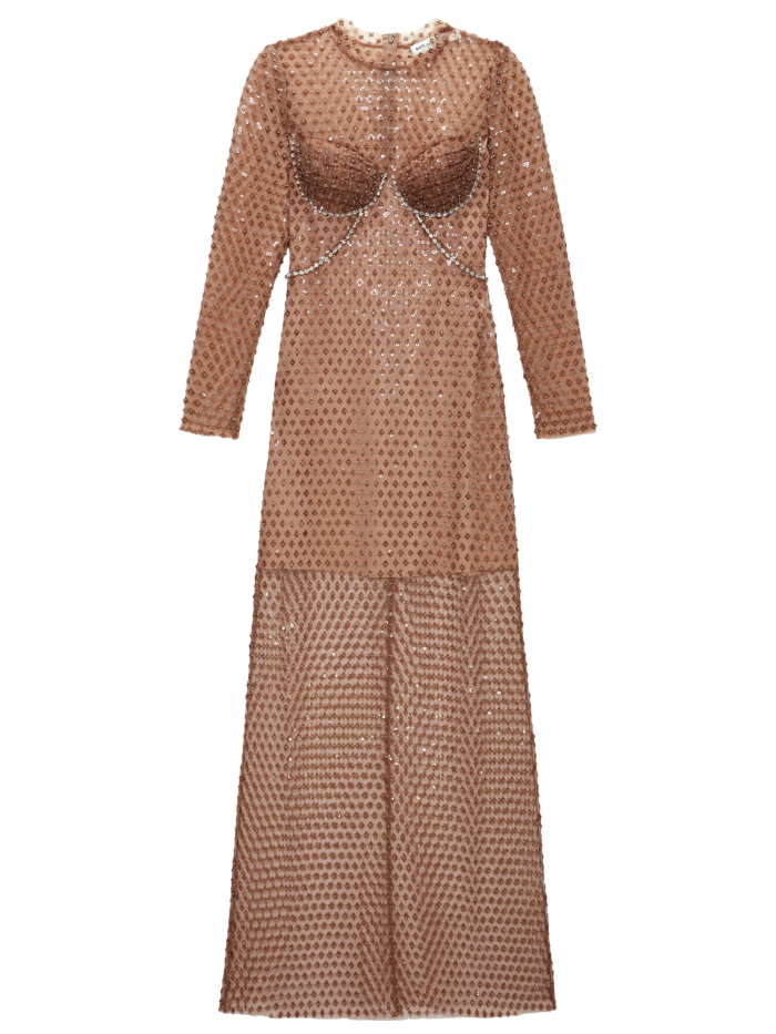 Self-Portrait sequin mesh maxi dress, £450