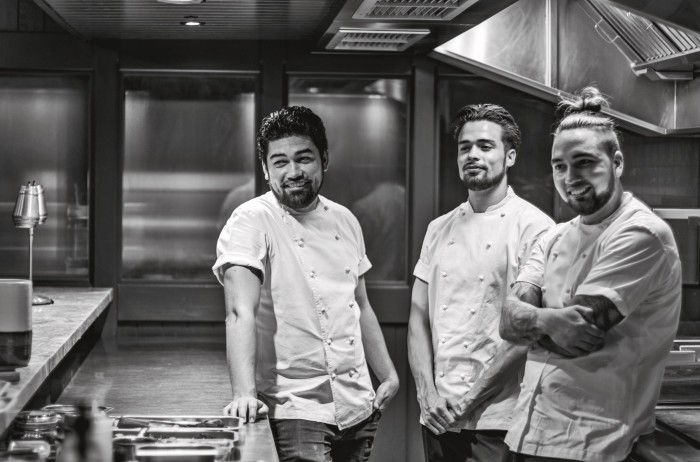 From left, chefs Luke, Theo and Nat Selby