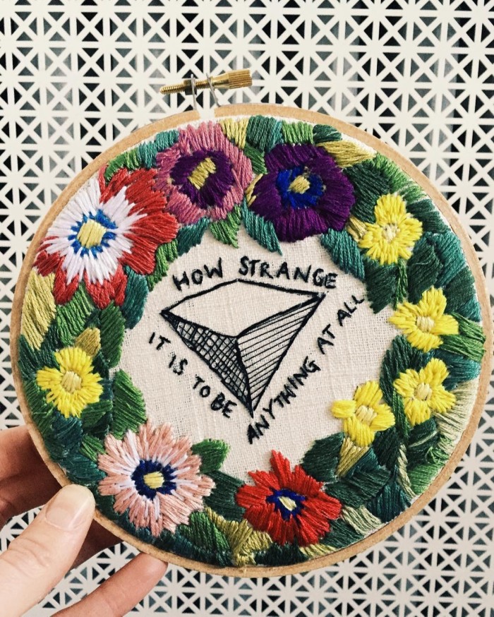 Tessa Perlow small embroidery hoop, similar from $18, from etsy.co