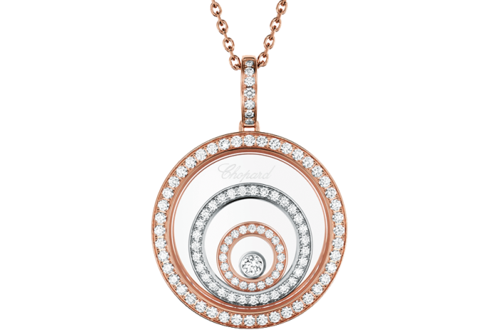 Chopard white- and rose-gold and diamond Happy Diamonds necklace, £9,710