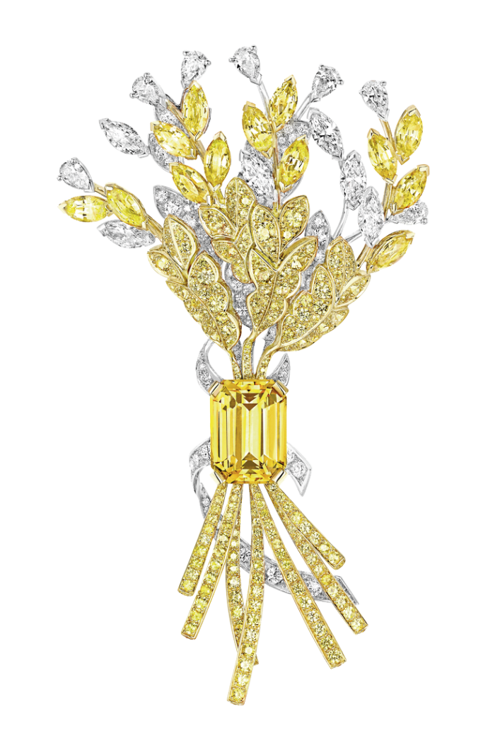 Chanel gold, diamond, sapphire and Platinum Les BlÉs de chanel brooch, POA