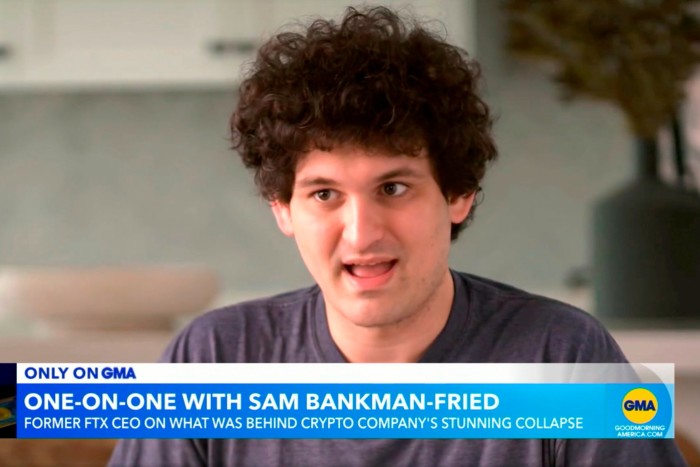A screengrab from an interview with ABC News of Sam Bankman-Fried