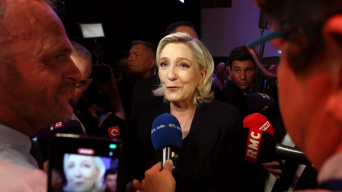 Marine Le Pen, French far-right leader and far-right Rassemblement National party candidate