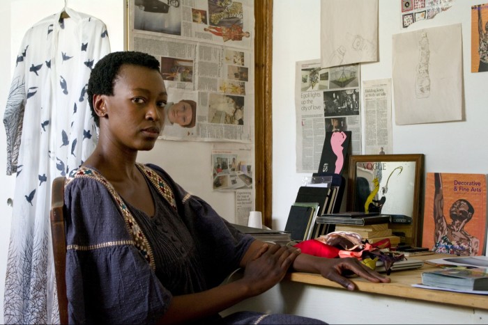 Zangewa in her Johannesburg studio