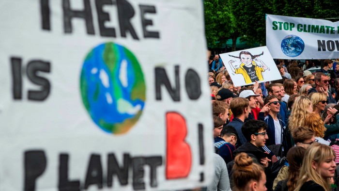 A climate change protest in 2019