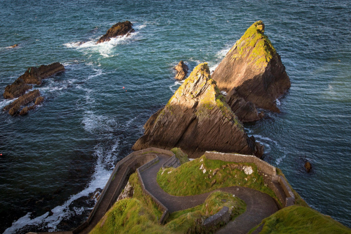 The winding path leading to Dunquin Harbour, on the Dingle Peninsula