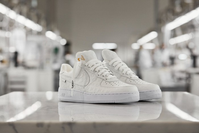 Louis Vuitton and Nike ‘Air Force 1’ by Virgil Abloh white low-top in monogram-embossed plain calf leather