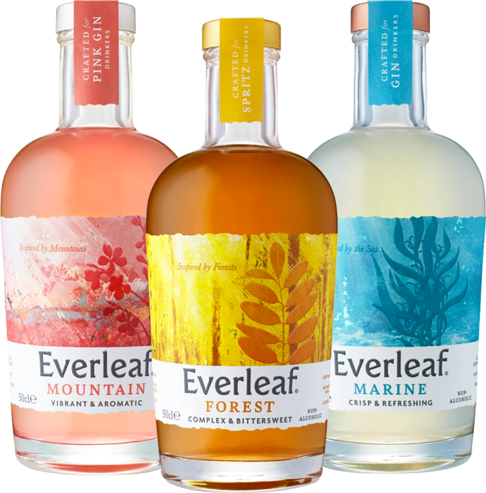 Everleaf Drinks (from left: Mountain, Forest and Marine), 50cl, £18 each