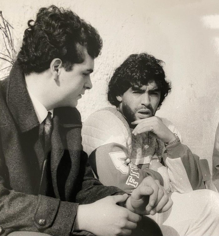 Bernardini with Diego Maradona in the 1980s