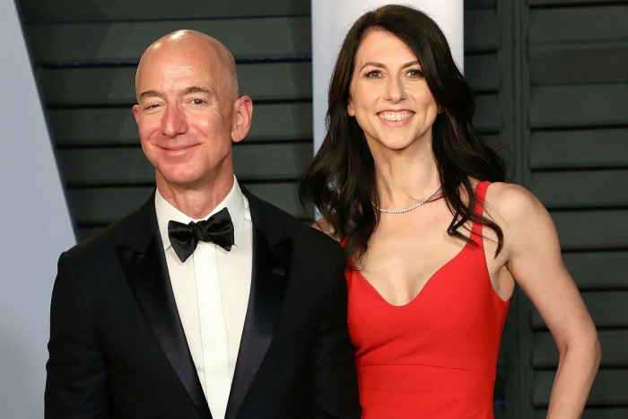 Jeff Bezos and MacKenzie Scott, who worked together in Amazon’s early days