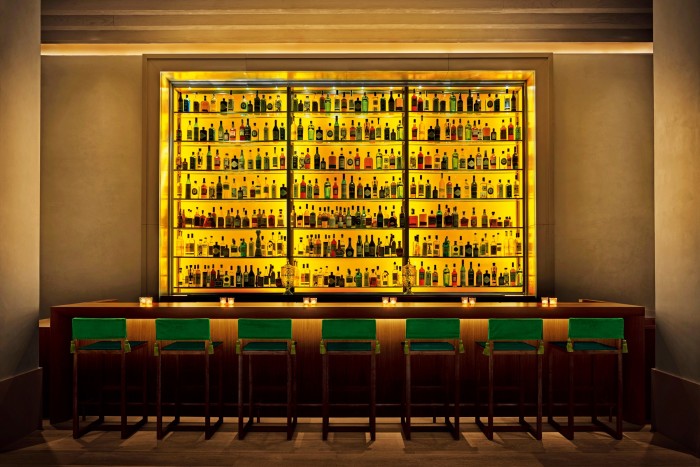 The Rockwell-designed bar at The New York Edition Hotel