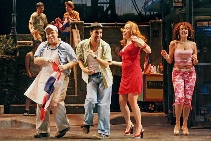 Miranda performs in In the Heights at the Richard Rodgers Theatre
