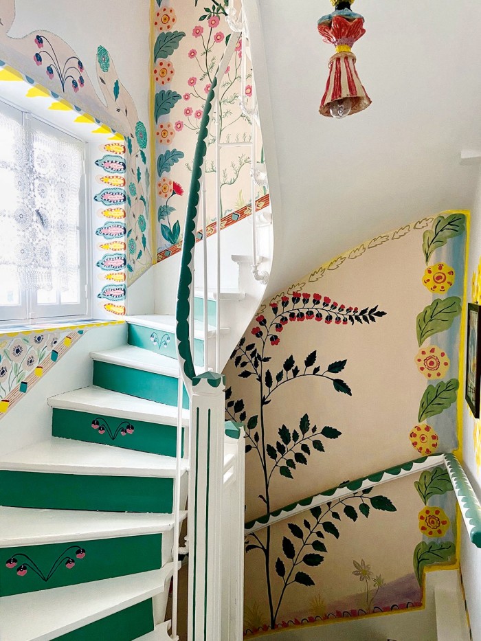 The staircase that artist Nathalie Lété painted at her home