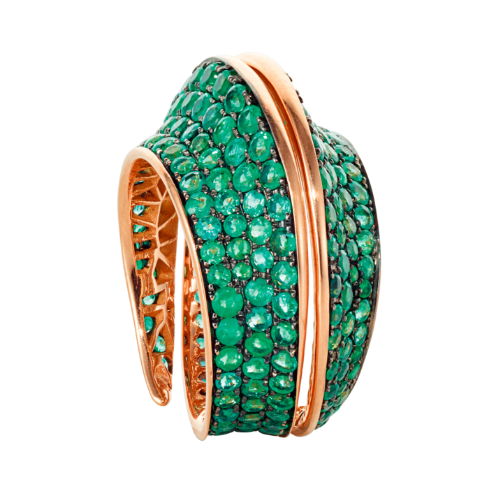 Lily Gabriella rose-gold and emerald Spira ring, £10,600