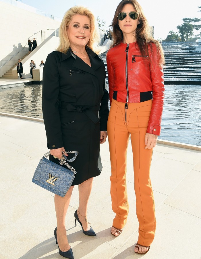 Catherine Deneuve and Charlotte Gainsbourg attending the Louis Vuitton show, Paris Fashion Week, 2014