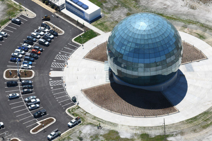 Spherical building at the Foxconn campus in the Wisconn Valley Science and Technology Park in the Village of Mount Pleasant, Wisconsin