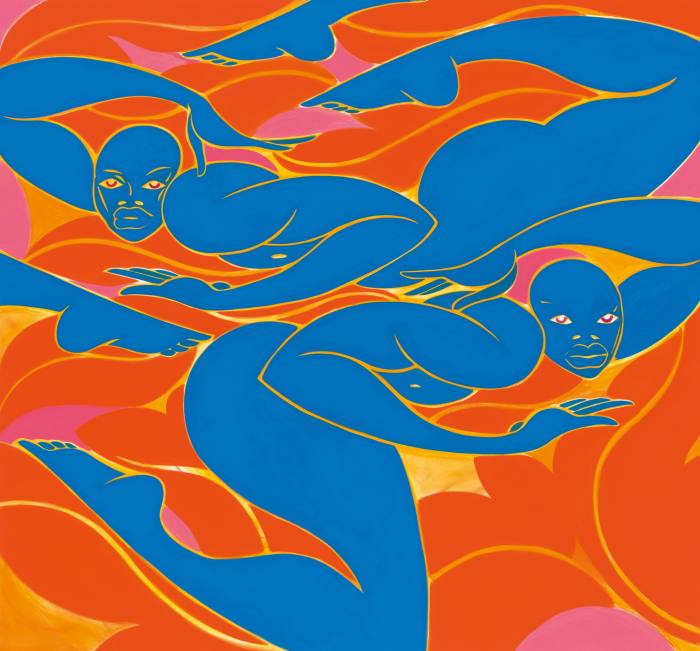 Twin Virtues in Blue & Orange, 2021, by Tunji Adeniyi-Jones