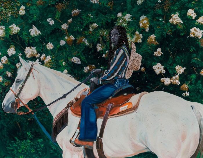 Portrait of Kortnee Solomon on Horseback, 2021, by Otis Kwame Kye Quaicoe, who has shown with Almine Rech