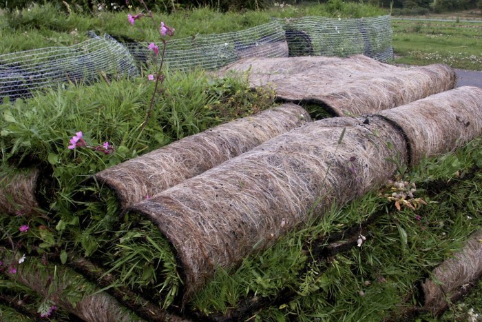Rolls of ready-made wildflower meadow turf at James Hewetson-Brown’s Wildflower Turf, wildflowerturf.co.uk