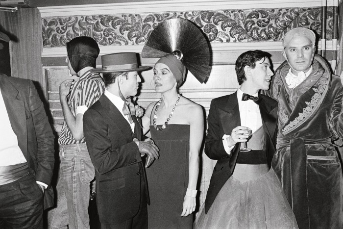 At a party (on far right) with Paloma Picasso, 1978