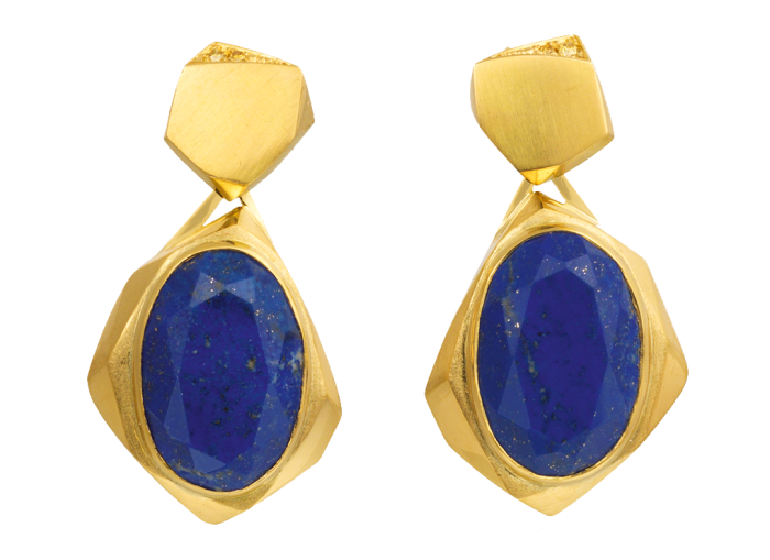 Melanie Eddy gold, lapis lazuli and yellow-diamond drop earrings, POA
