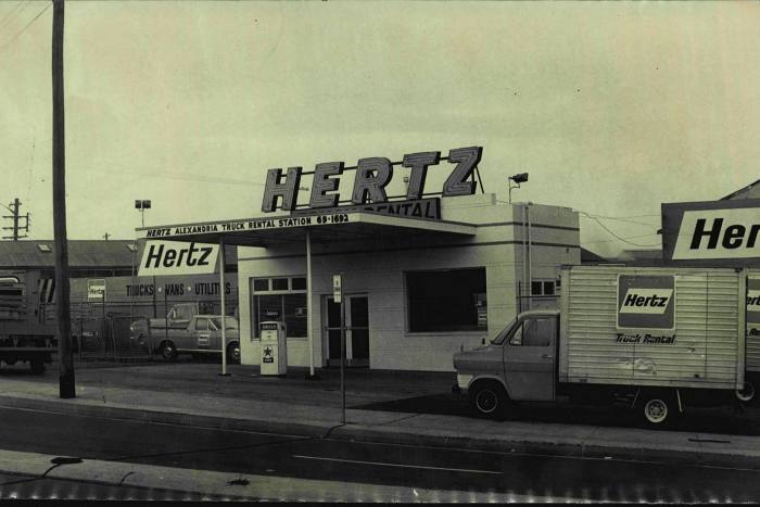 A Hertz rental station in 1971, two years before an oil crisis prompted the company to load up on debt to replace its fleet of gas-guzzling vehicles - a gamble that proved wildly successful