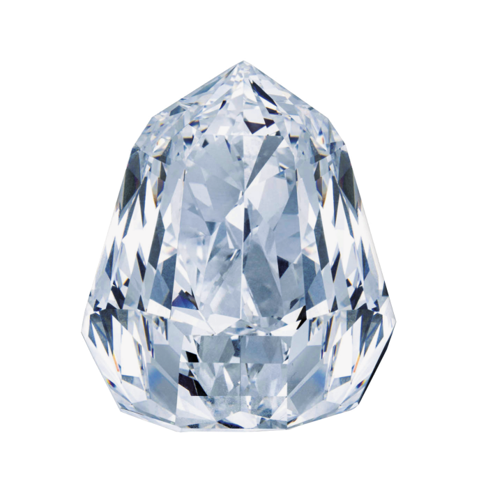 Shield-shaped 100ct diamond, sold at Christie’s geneva for £4.7M 