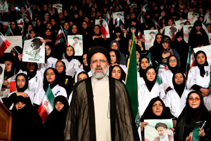 Raisi at a presidential election rally in Tehran in April 2017