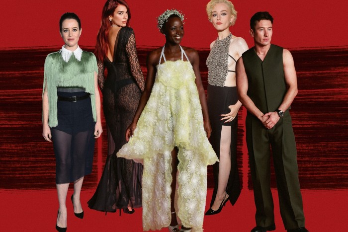 Claire Foy wears Prada, styled by Nicky Yates. Dua Lipa wears Chanel, styled by Lorenzo Posocco. Lupita Nyong’o wears Chanel Haute Couture, styled by Micaela Erlanger. Julia Garner wears Gucci, styled by Elizabeth Saltzman. Barry Keoghan wears Givenchy, styled by Ilaria Urbinati